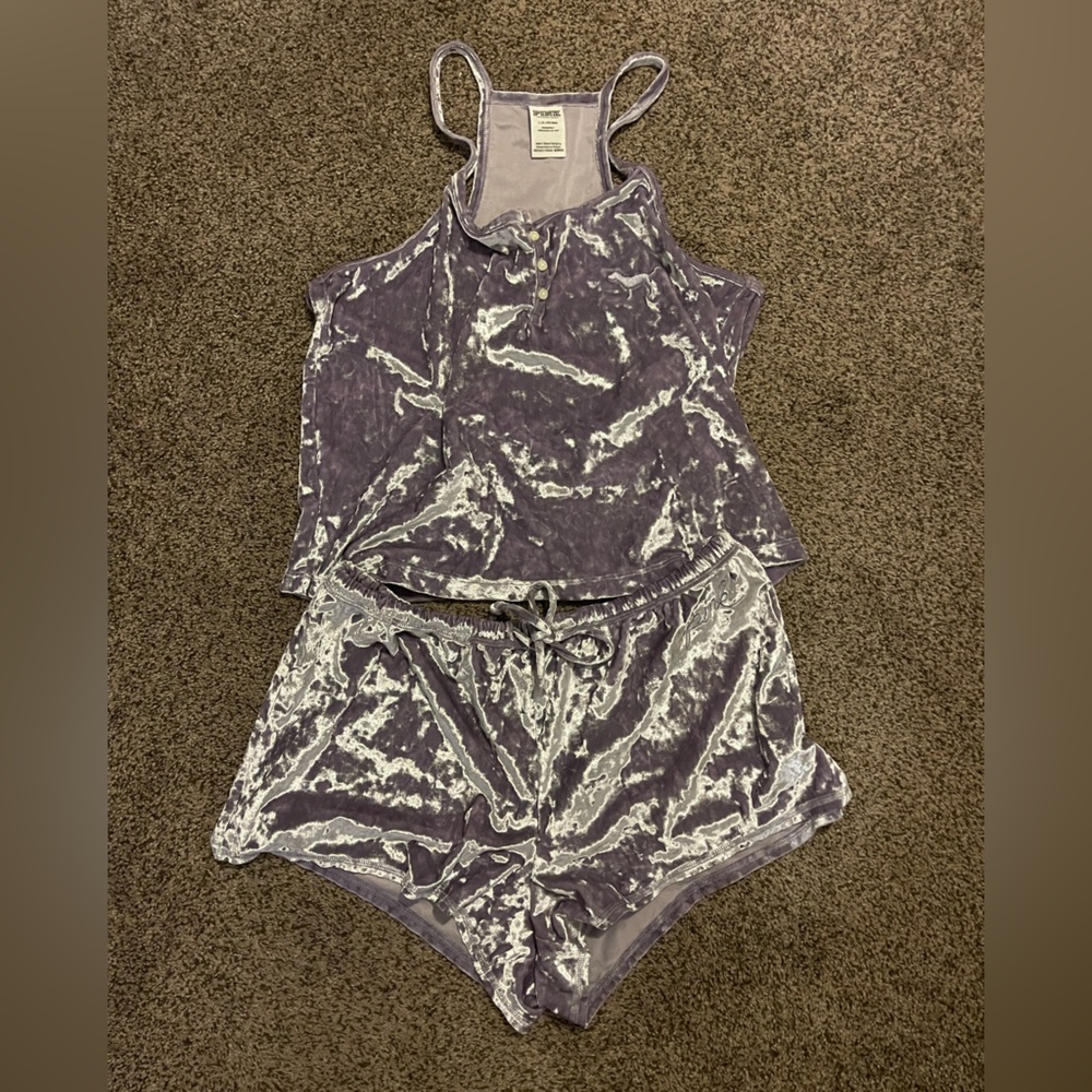 VS Pink Velvet PJ Set